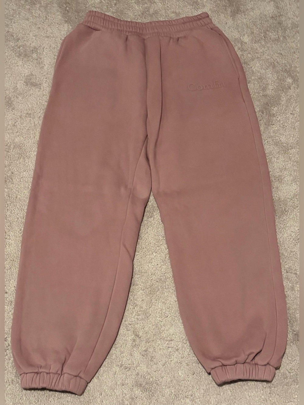 Comfrt Women's Size Medium Mauve Sweatpants Thick Heavy Warm Elastic Waist/Ankle